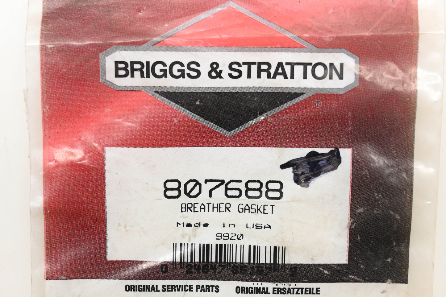 New OEM Briggs & Stratton 807688 Breather Gasket Kit Qty 1 NOS