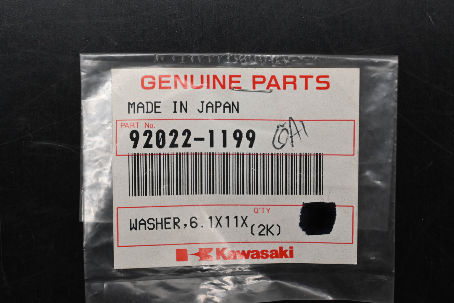 New OEM Kawasaki 92022-1199 6.1x11x0.8 Washer Qty 1 NOS