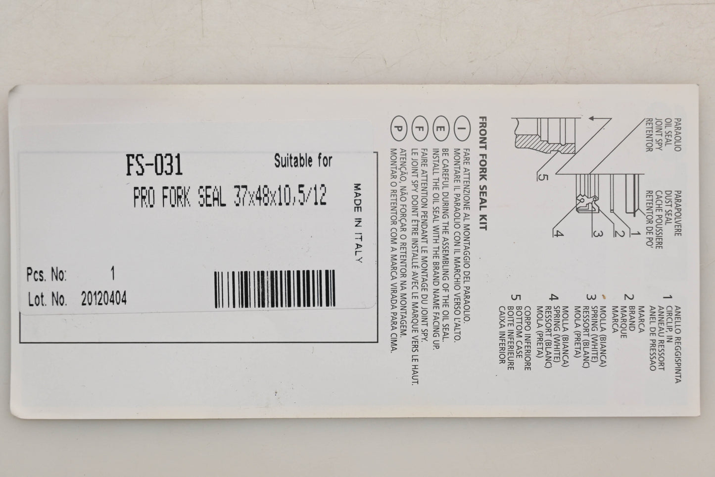 Parts Unlimited FS-031 Fork Seals Qty 2 NOS