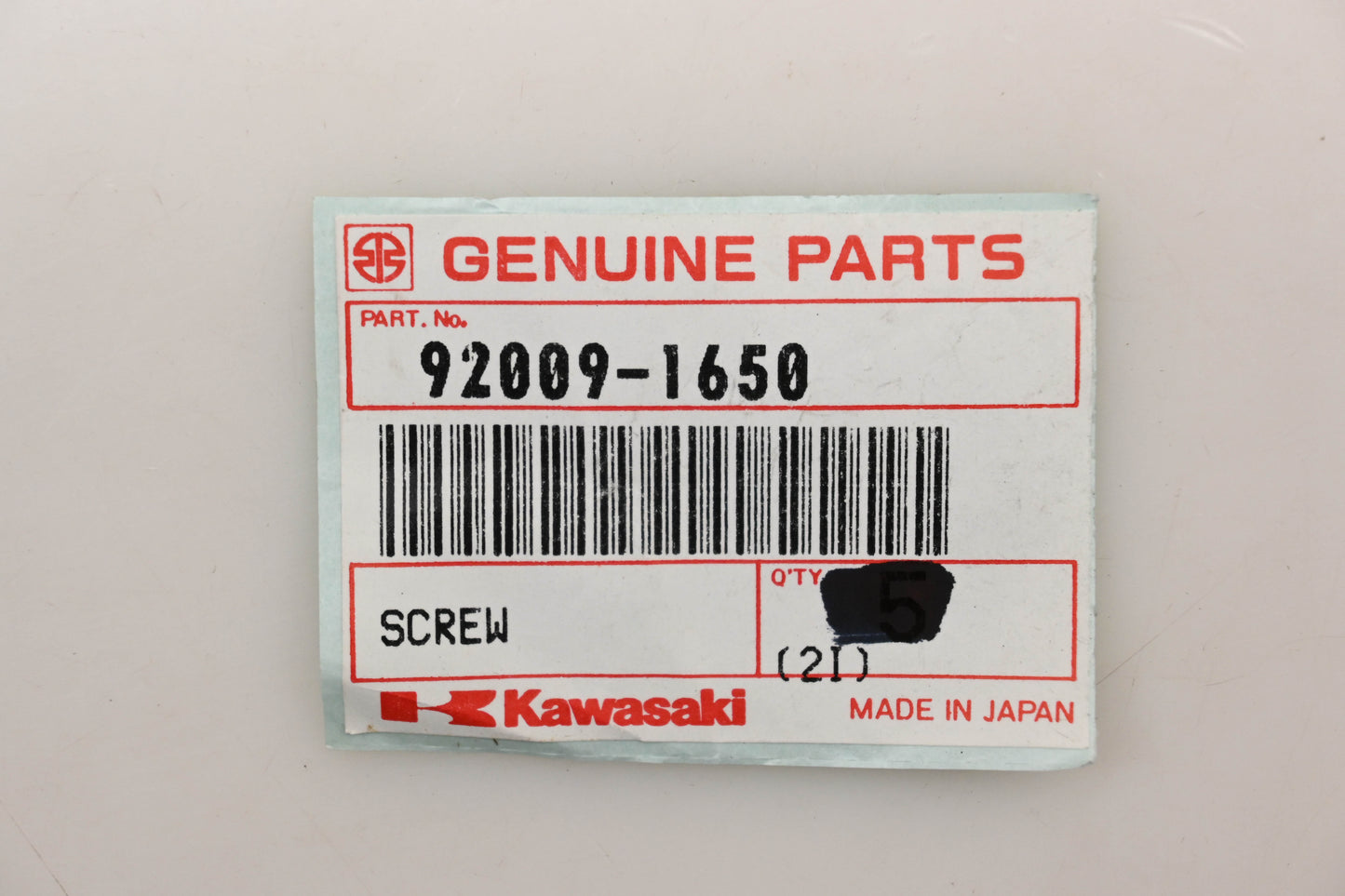 New OEM Kawasaki 92009-1650 Screws Qty 2 NOS