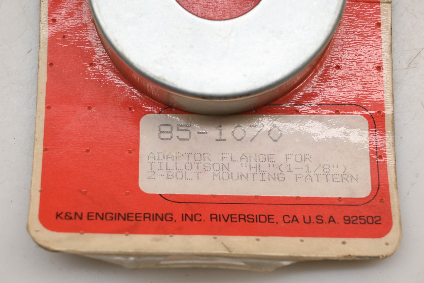 K&N 85-1070 Adaptor Flange 1-1/8' 2-Bolt Mounting Pattern Qty 1 NOS
