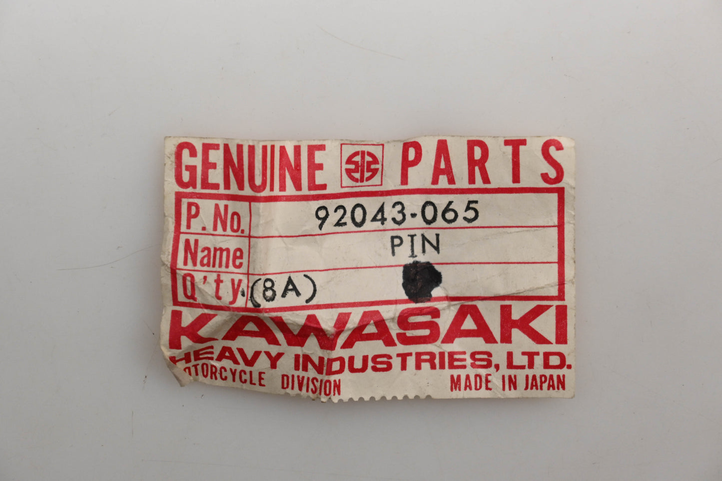 New OEM Kawasaki 92043-065 Brake Rod Pin Qty 1 NOS