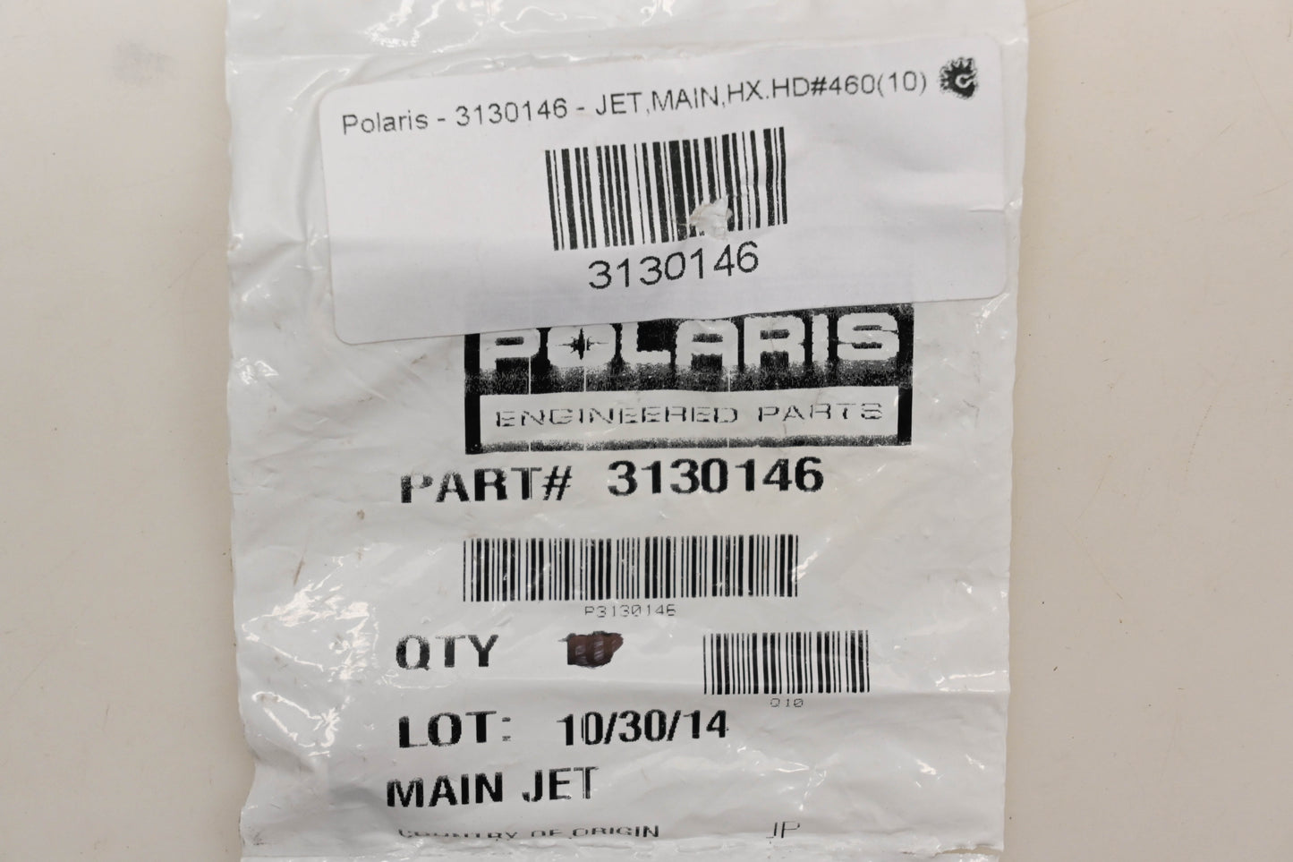 New OEM Polaris 3130146 Hex Head Main Jet #460 Qty 1 NOS
