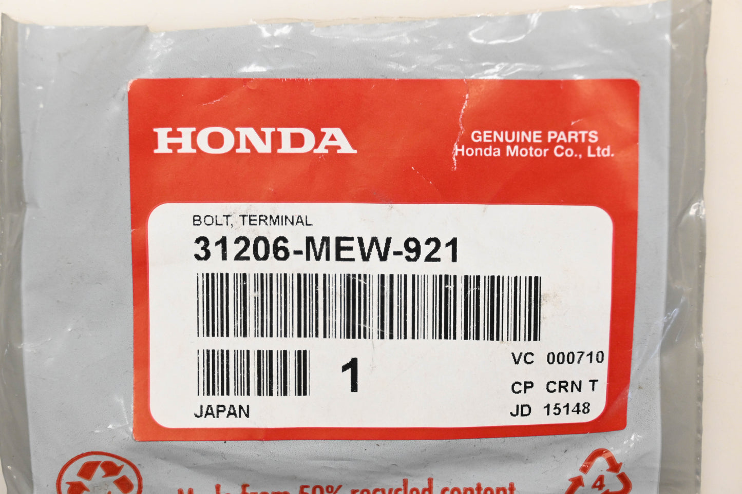 New OEM Honda 31206-MEW-921 Terminal Bolt Qty 1 NOS