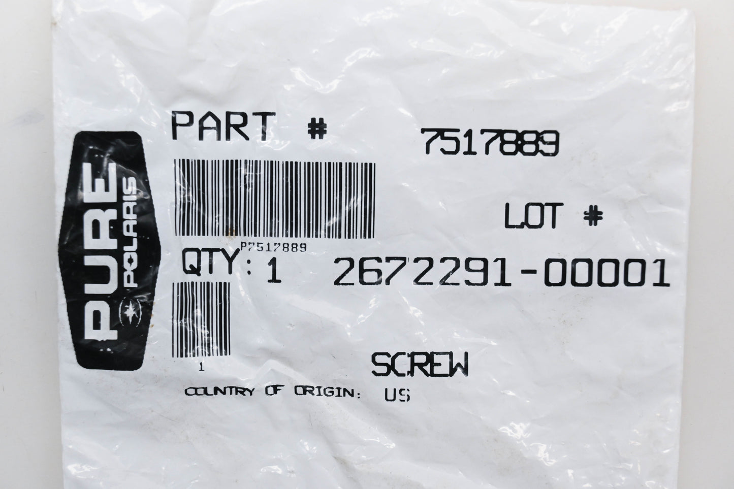 New OEM Polaris 7517889 Backrest Screw Qty 1 NOS