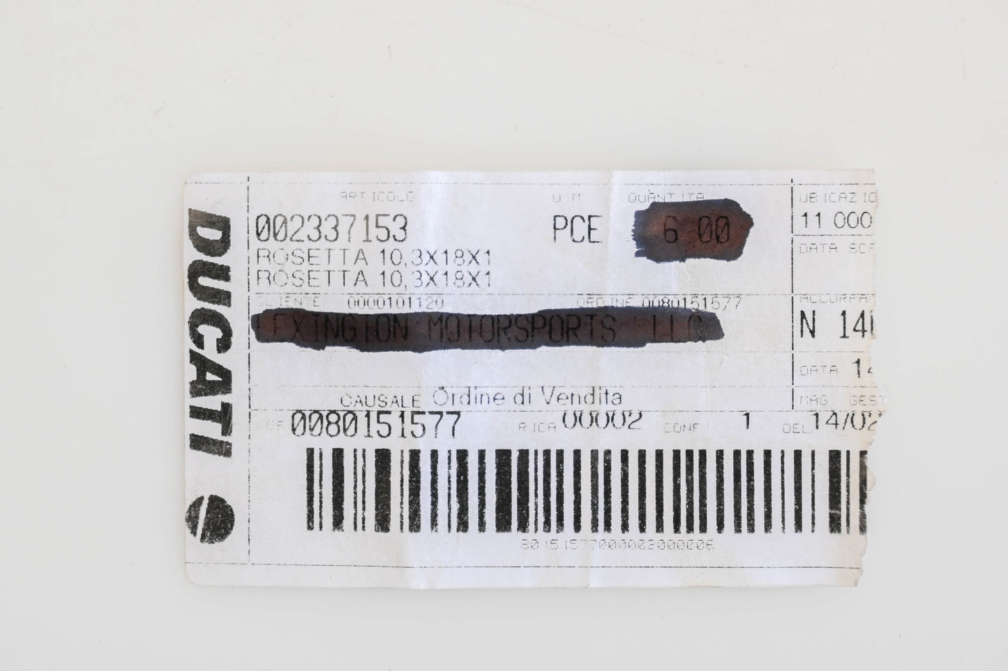 New OEM Ducati 002337153, 2337153 Washers 10.3x18x1 Qty 4 NOS