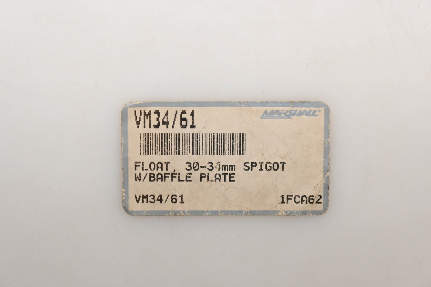 Marshall VM34/61 Carburetor Float Qty 1 NOS