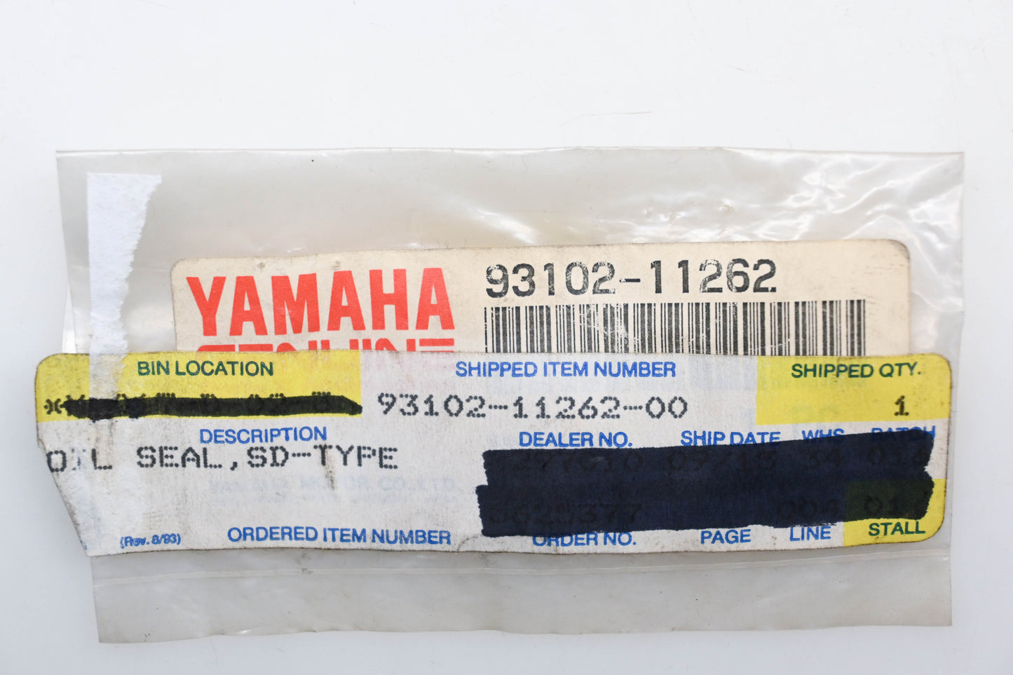 New OEM Yamaha 93102-11262-00 Oil Seal Type SD Qty 1 NOS