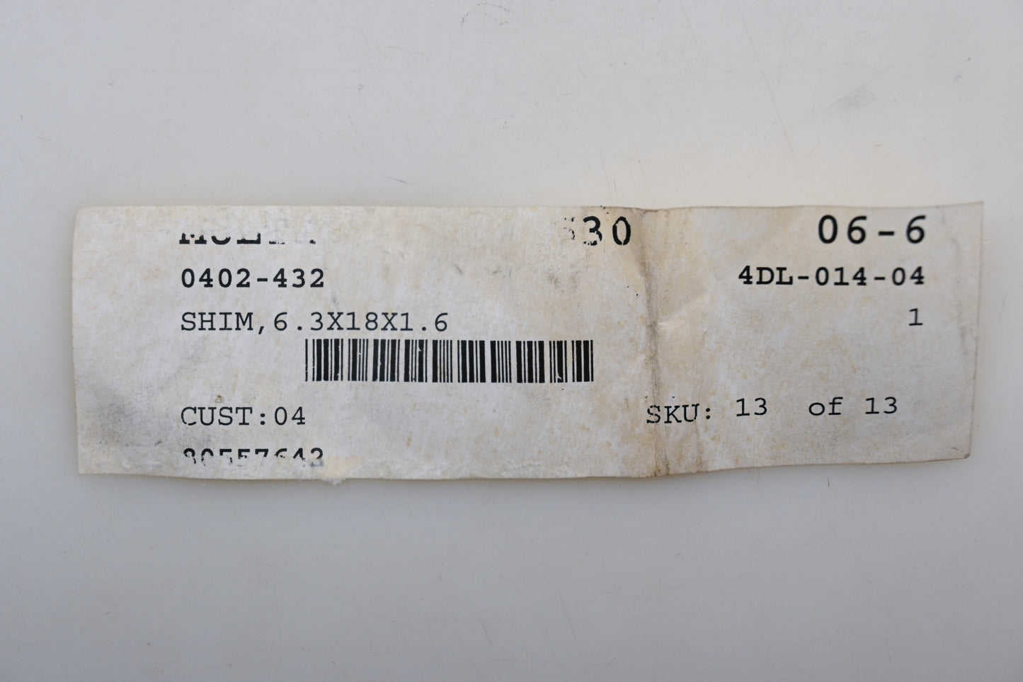 New OEM Arctic Cat 0402-432 Shim 6.3X18X1.6 Qty 1 NOS