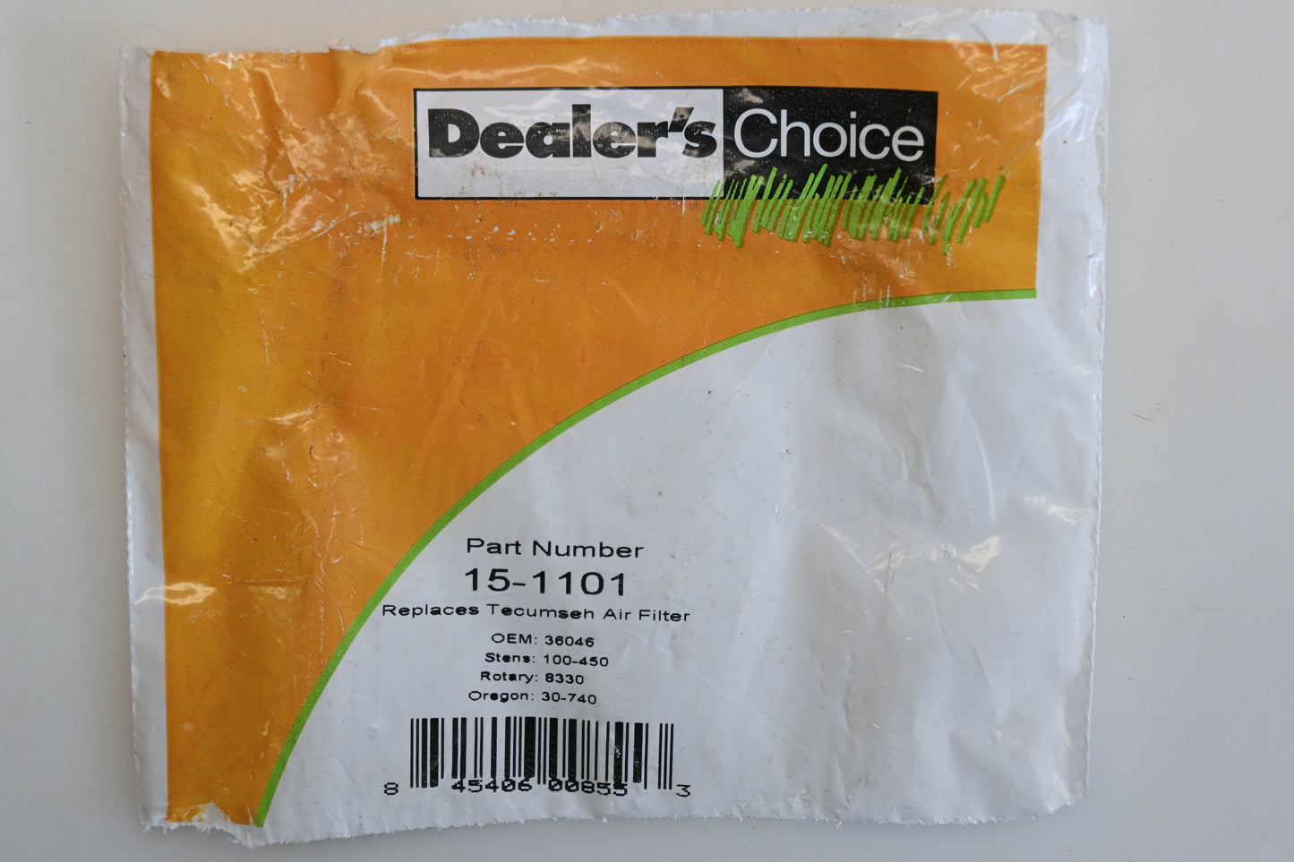 Dealer's Choice 15-1101, 36046, 100-450 Air Filters Qty 2 NOS