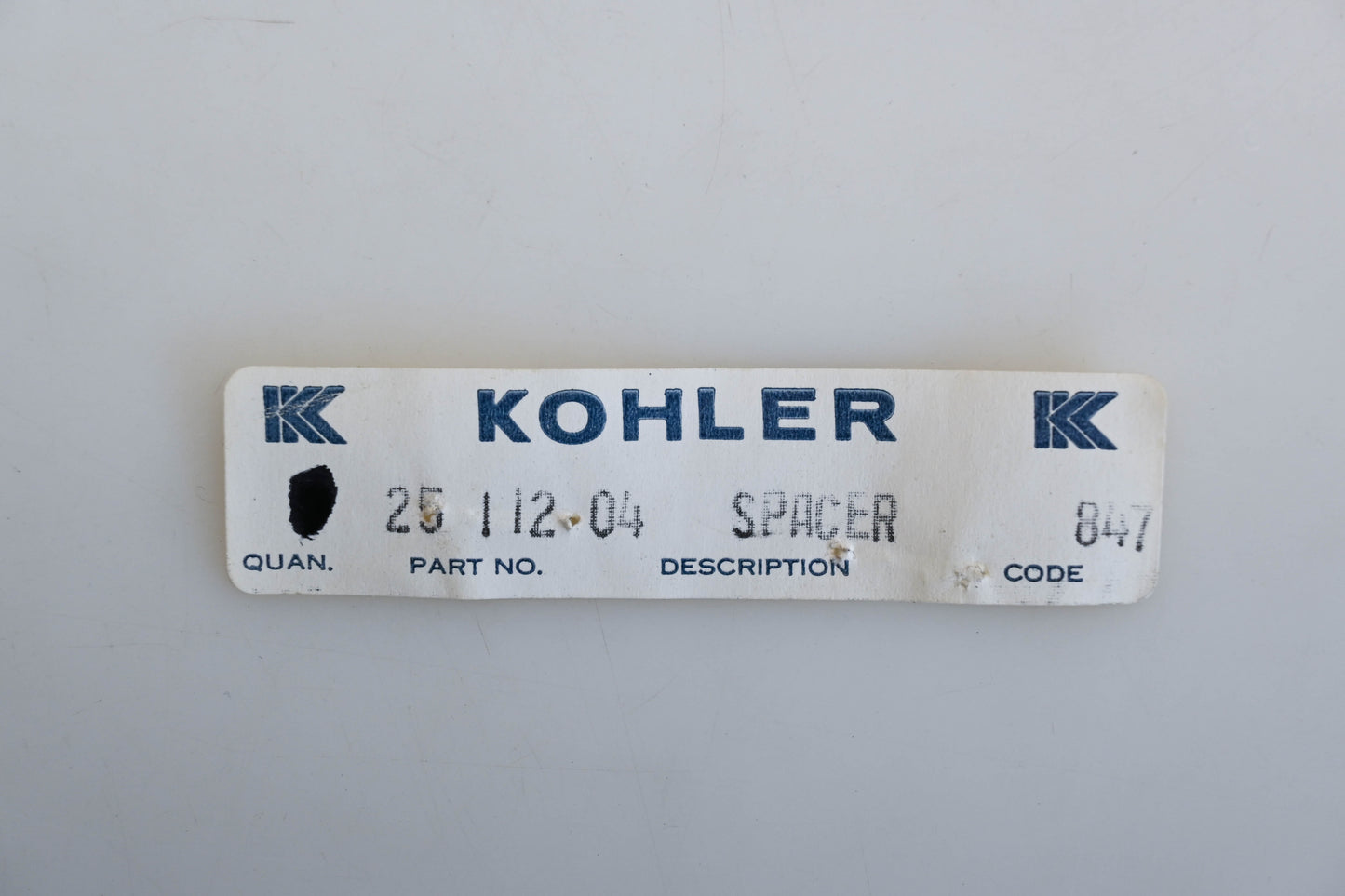 Kohler 25-112-04 Spacers Qty 2 NOS