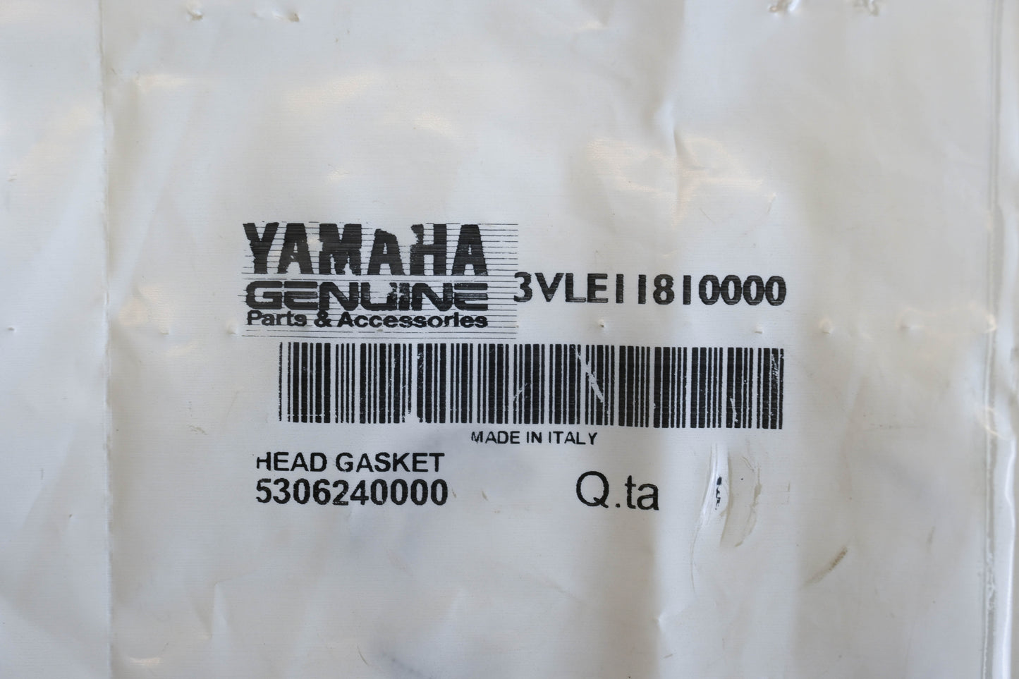New OEM Yamaha 3VL-E1181-00-00 Cylinder Head Gasket Qty 1 NOS