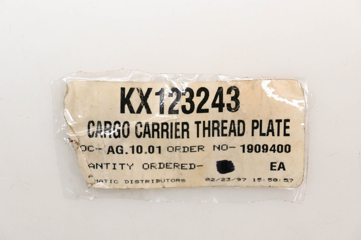 Kimpex KX123243, 123243 Cargo Carrier Thread Plate Qty 1 NOS