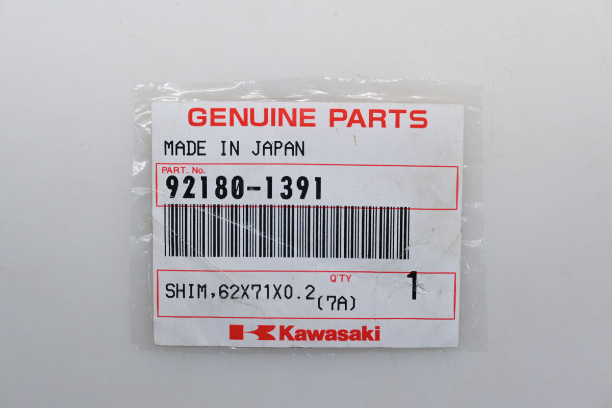 New OEM Kawasaki 92180-1391 Shim 62X71X0.20 Qty 1 NOS