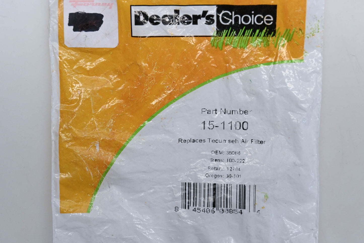 Dealer's Choice 15-1100, 35066 Tecumseh Air Filter Qty 1 NOS