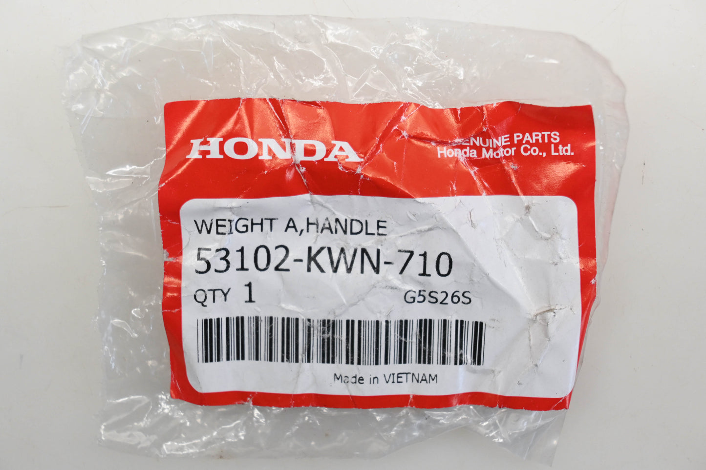 New OEM Honda 53102-KWN-710 Handlebar Weight Qty 1 NOS