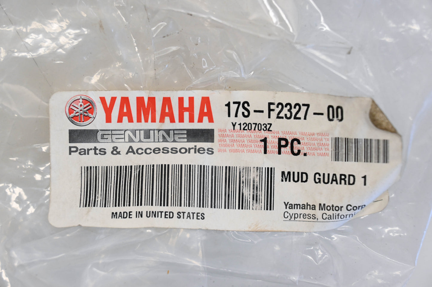 New OEM Yamaha 17S-F2327-00-00 Mud Guard 1 Qty 1 NOS