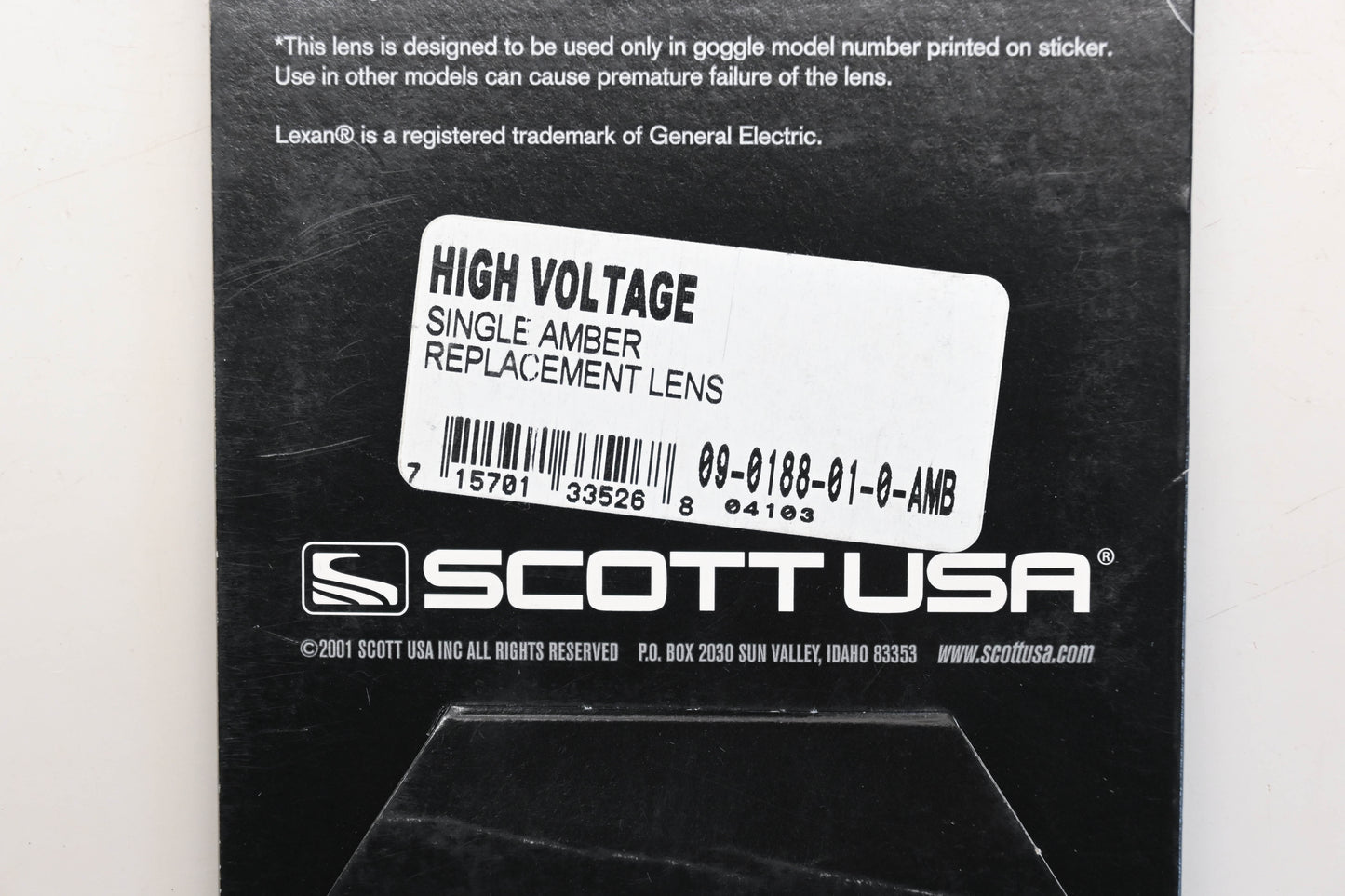 Scott 09-0188-01-0-AMB, 09018801 High Voltage Single Amber Replacement Lens Qty 1 NOS
