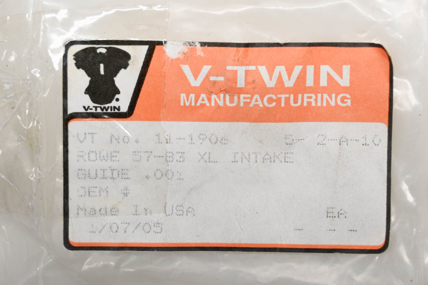 V-Twin 11-1906 Intake Valve Guide .001' Qty 1 NOS