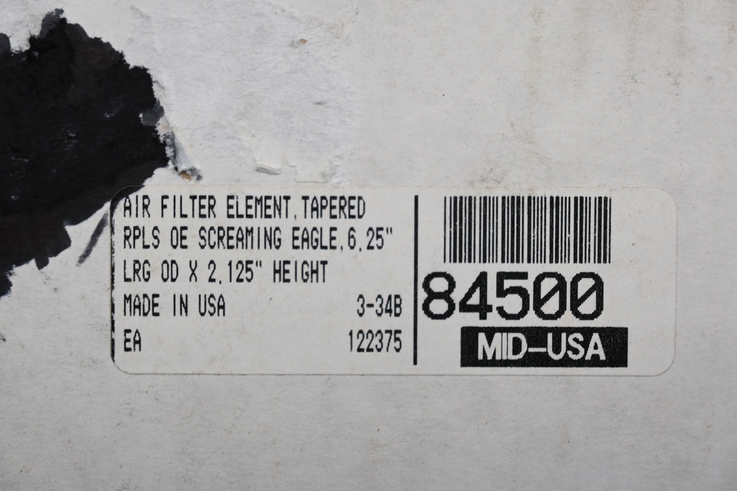 Mid-USA 84500, 880-312 Air Filter Element Qty 1 NOS