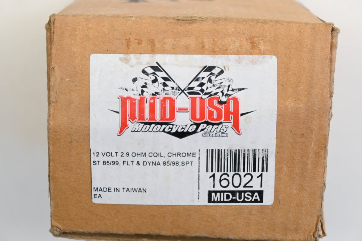 Mid-USA 16021 12V 2.9 Ohm Chrome Coil Qty 1 NOS
