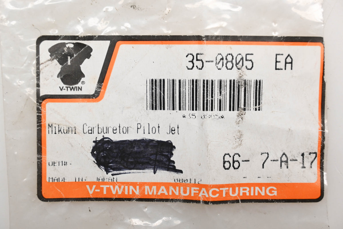 V-Twin 35-0805 Carburetor Pilot Jet Mikuni Qty 1 NOS