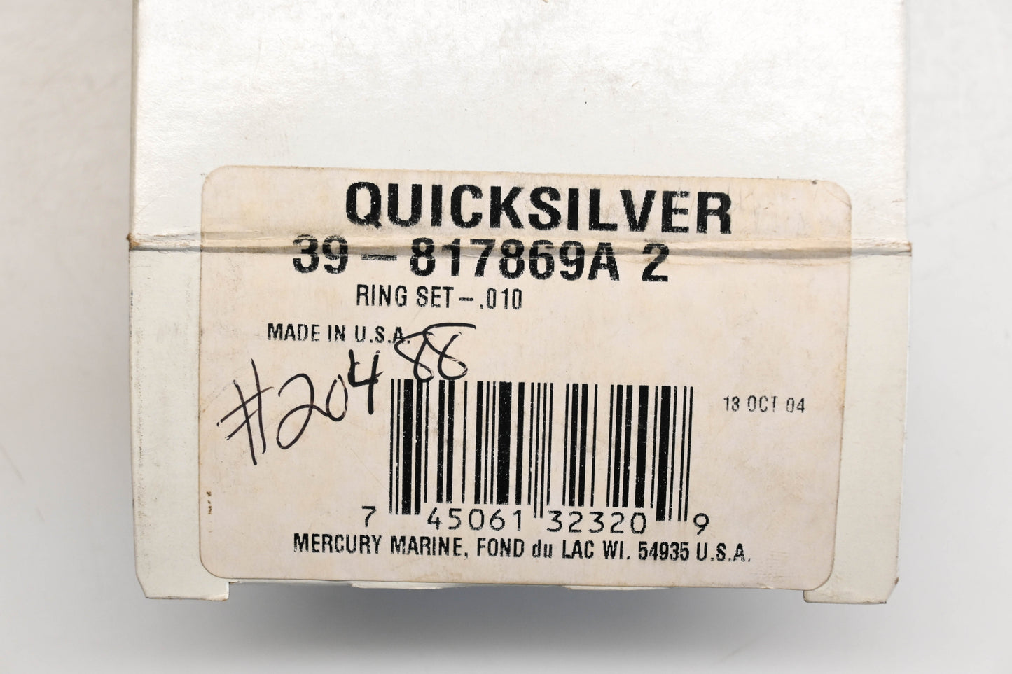 Aftermarket 39-817869A-2 Piston Ring Kit Qty 1 NOS