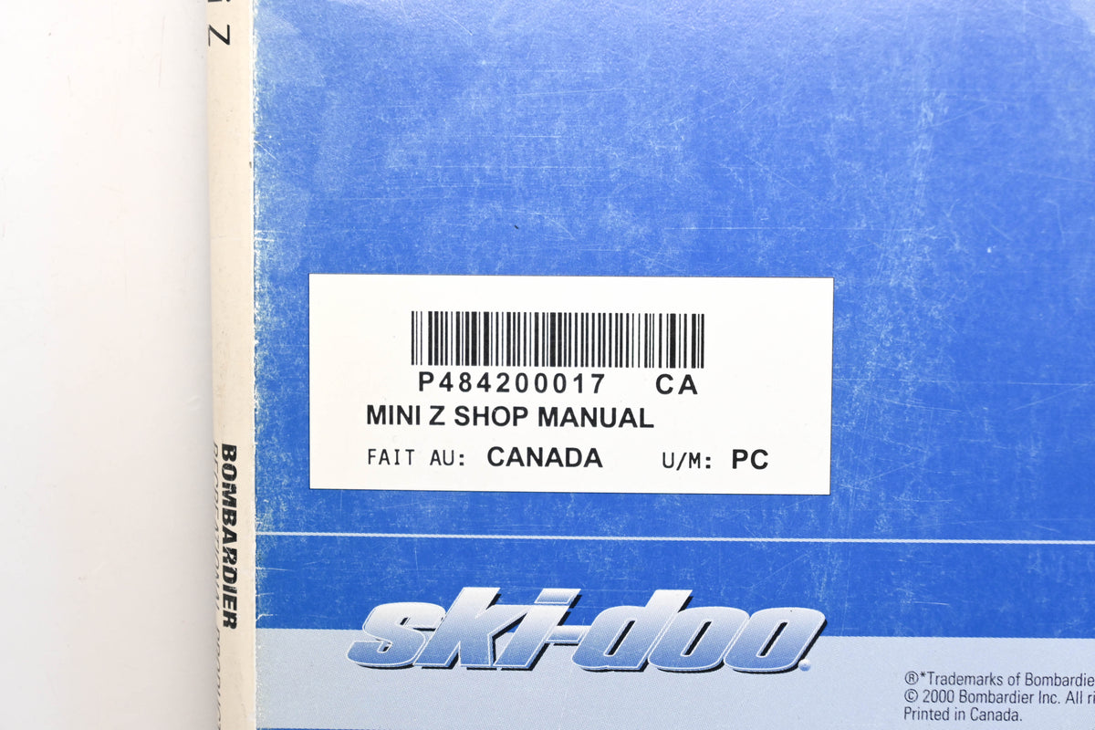 OEM Ski-Doo 484200017 Mini Z Shop Manual