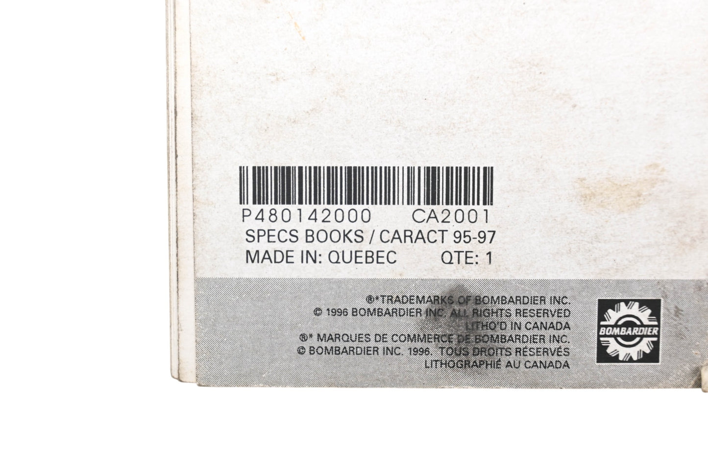 OEM Ski-Doo 480142000 1995 - 1997 Specification Booklet