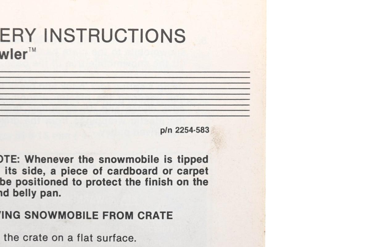 OEM Arctic Cat 2254-583 Prowler Setup & Predelivery Instruction Manual Qty 1