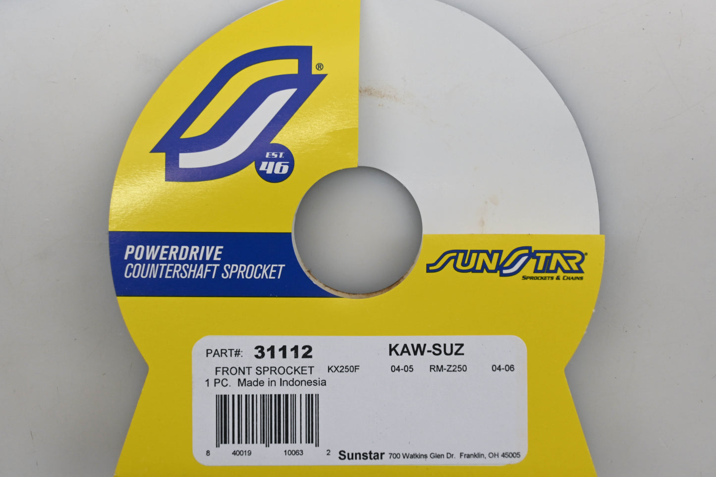Sunstar 31112, 1-31112 Front Countershaft Sprocket 12T Qty 1 NOS