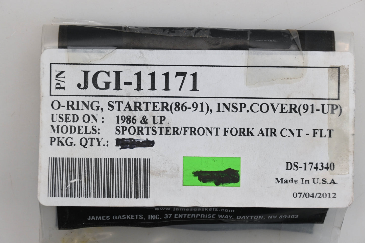 James Gaskets JGI-11171, DS-174340 Starter Bolt O-Rings Qty 10 NOS