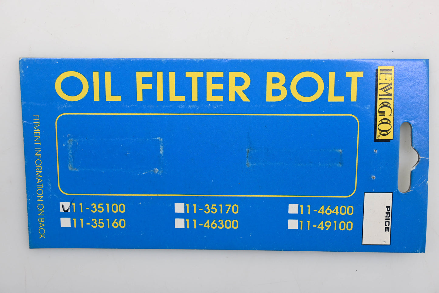 EMGO 11-35100, 17100 Oil Filter Bolt Qty 1 NOS