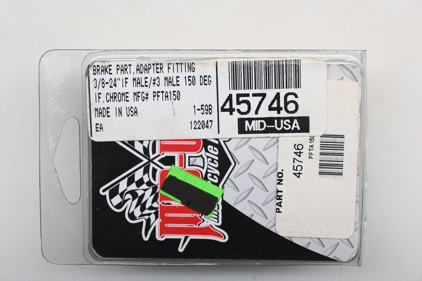 Mid-USA 45746, PFTA150 Brake Tube Fitting 150 Deg Qty 1 NOS