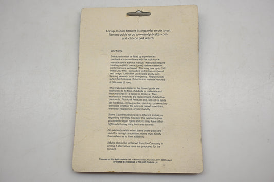 DP Brakes DP510, 1721-1298 Brake Pads Qty 2 NOS