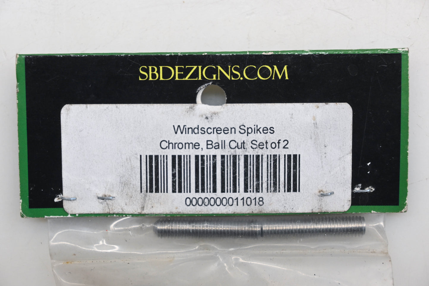 SB Dezigns 11018 Chrome Ball Cut Windscreen Spike Kit Qty 1 NOS