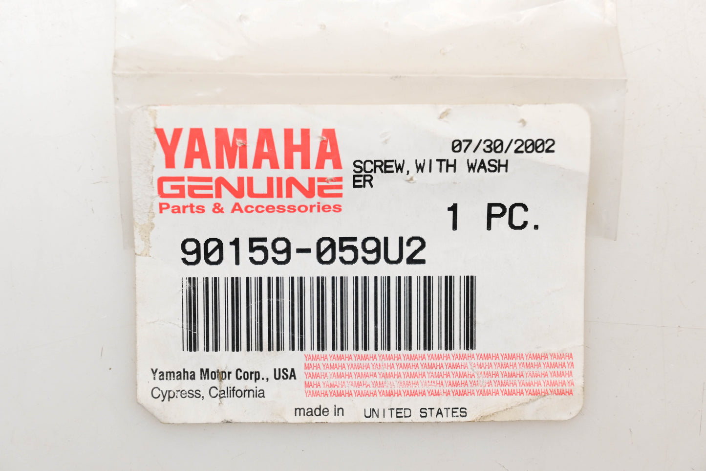 New OEM Yamaha 90159-059U2-00 Screw w/ Washer Qty 1 NOS