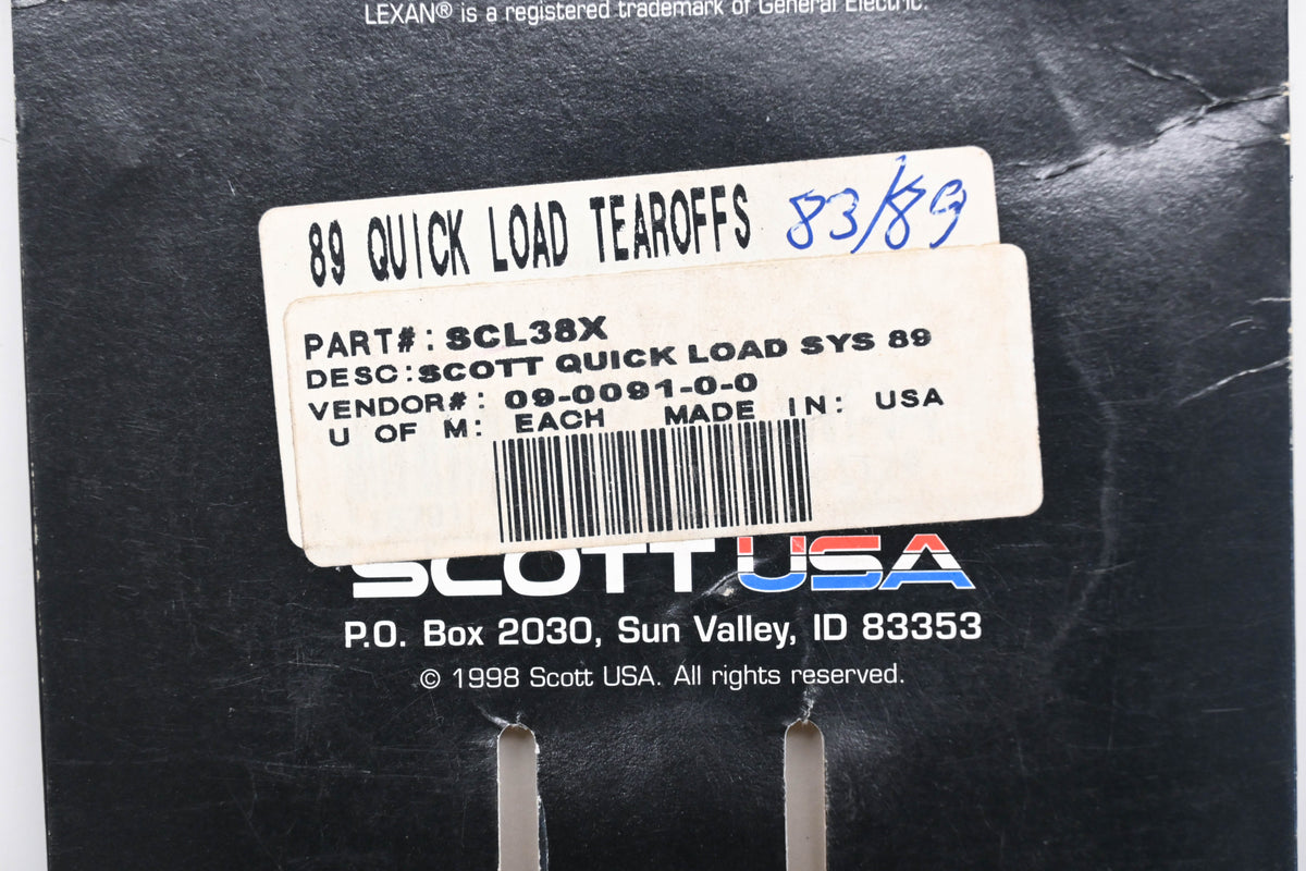 Scott SCL38X Quick Load Tearoff Clear Lexan Kit NOS