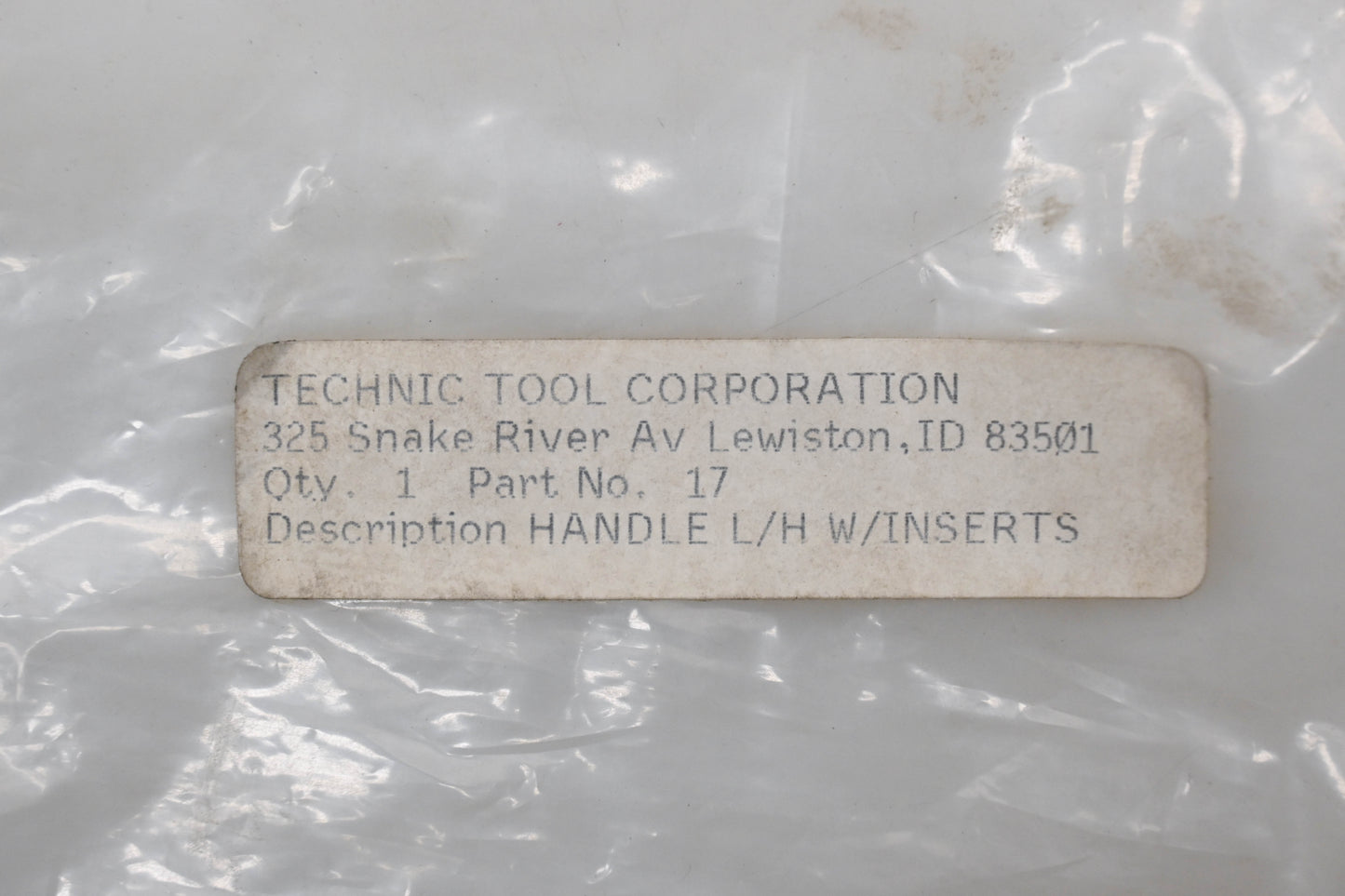 Technic Tool 17 Left Hand Handle w/ Inserts Qty 1 NOS
