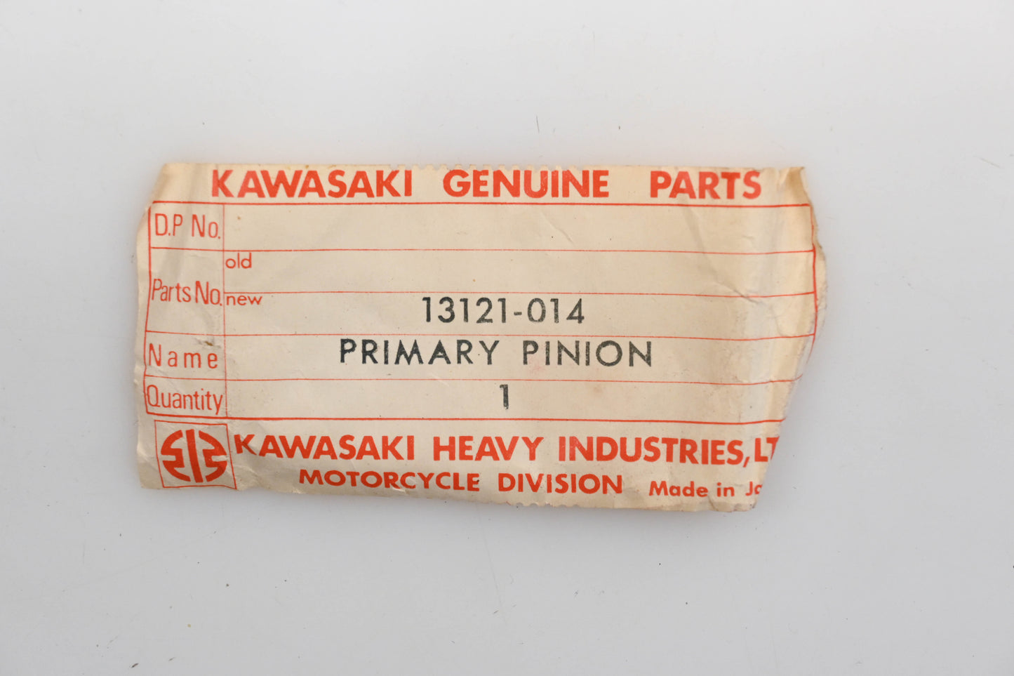 New OEM Kawasaki 13121-014 Primary Pinion Qty 1 NOS