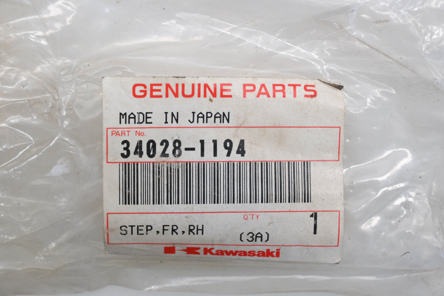 New OEM Kawasaki 34028-1194 Right Hand Front Step Qty 1 NOS