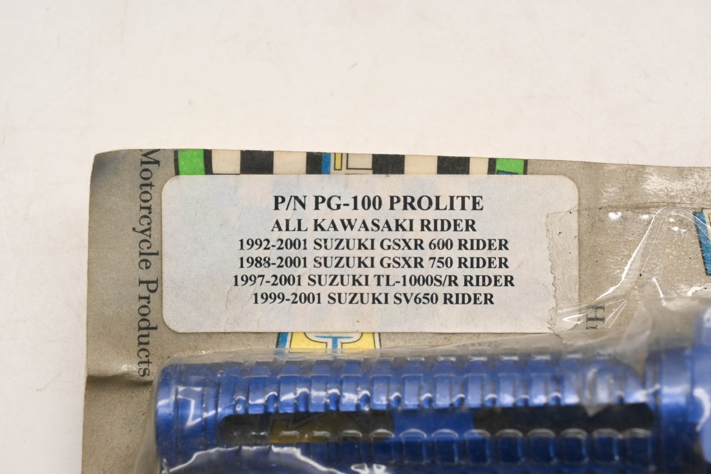 Pro-Tek PG-100 Prolite Kawasaki Suzuki Blue Rider Peg Kit GSXR 600 750 SV65 Qty 1 NOS