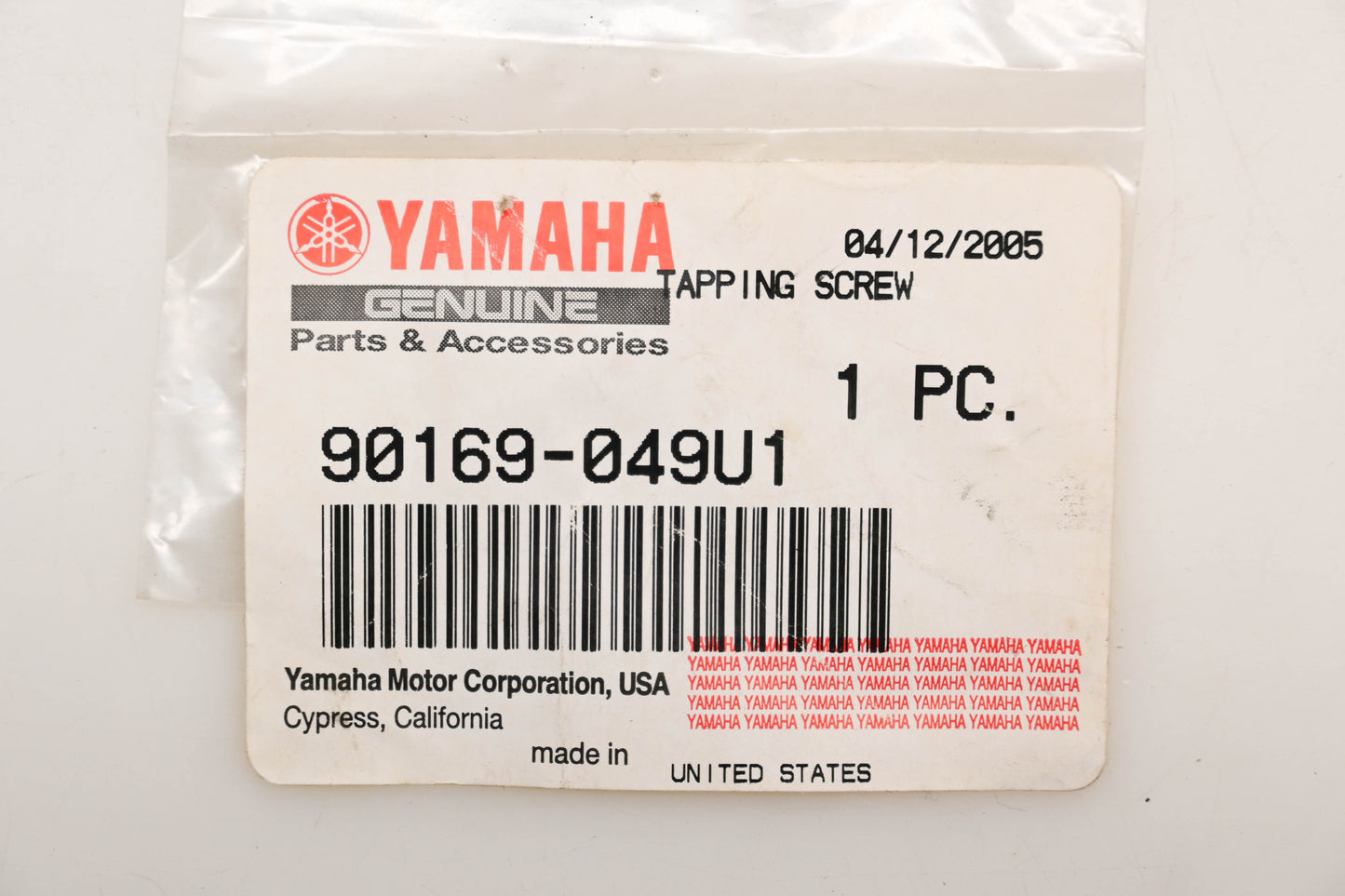 New OEM Yamaha 90169-049U1-00 Tapping Screw Qty 1 NOS