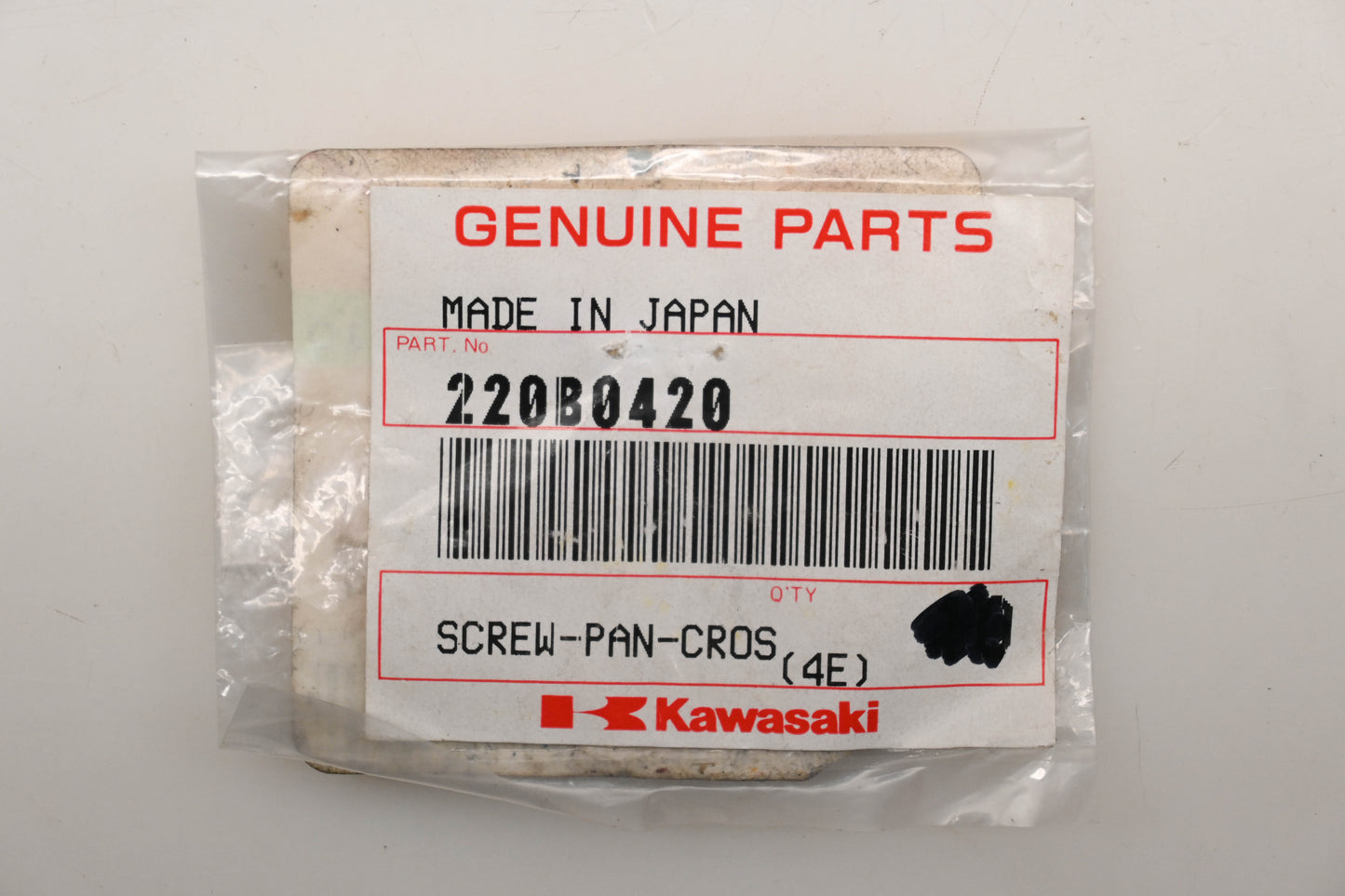 New OEM Kawasaki 220B0420 Pan Cross Screw Qty 2 NOS