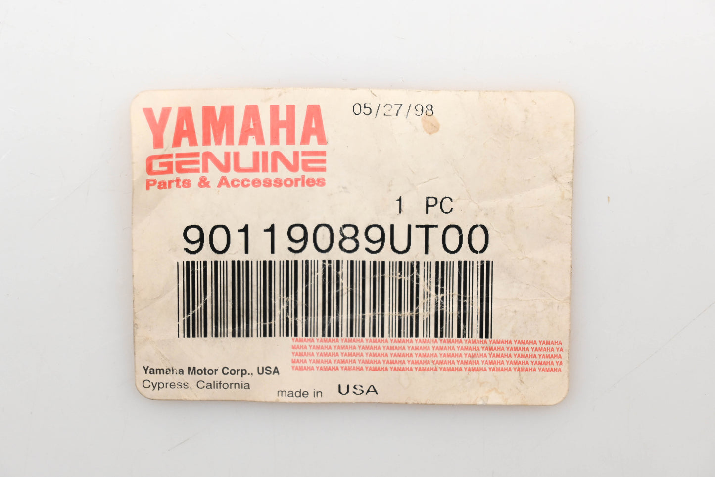New OEM Yamaha 90119-089UT-00 Bolt w/ Hole Qty 1 NOS