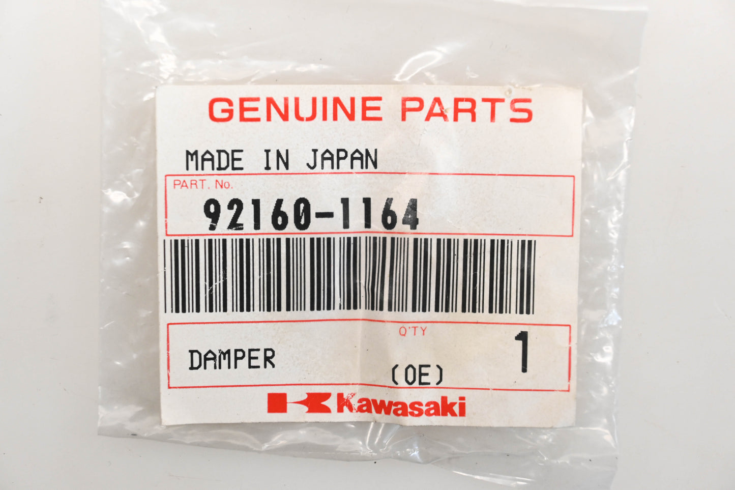 New OEM Kawasaki 92160-1164 Damper Qty 1 NOS