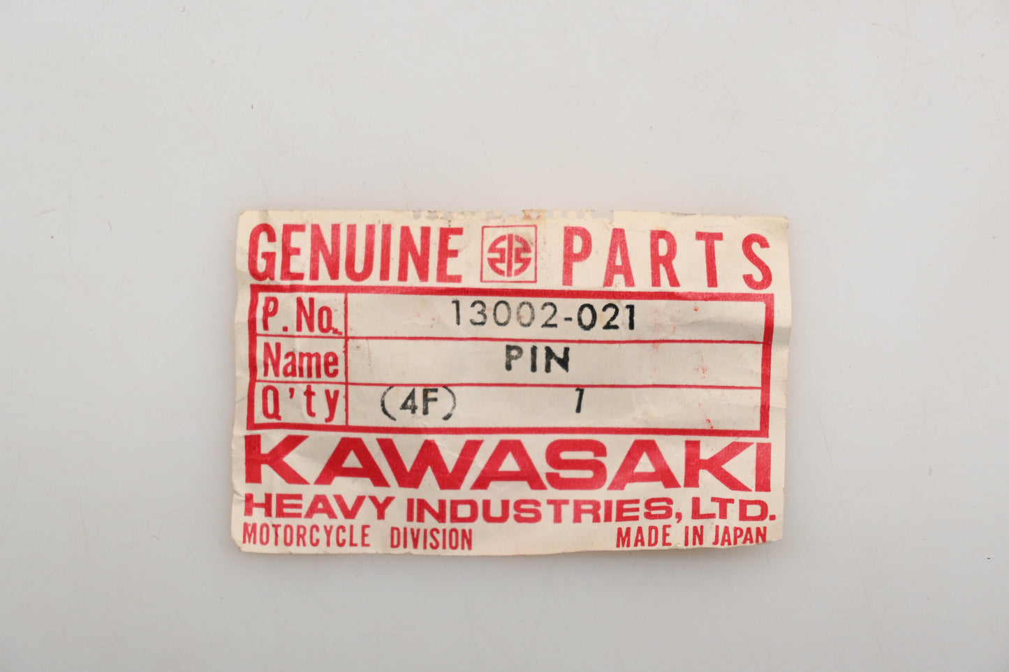 New OEM Kawasaki 13002-021 13002-021 Piston Pin Qty 1 NOS