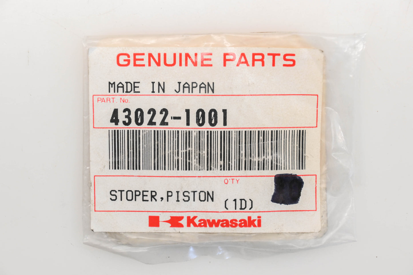 New OEM Kawasaki 43022-1001 Piston Stopper Qty 1 NOS