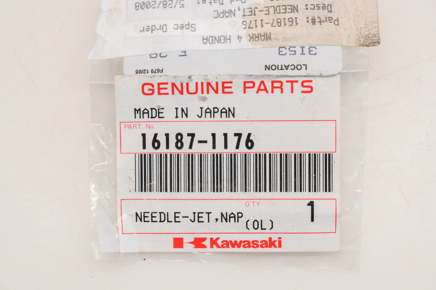 New OEM Kawasaki 16187-1176 Jet Needle NAPC Qty 1 NOS