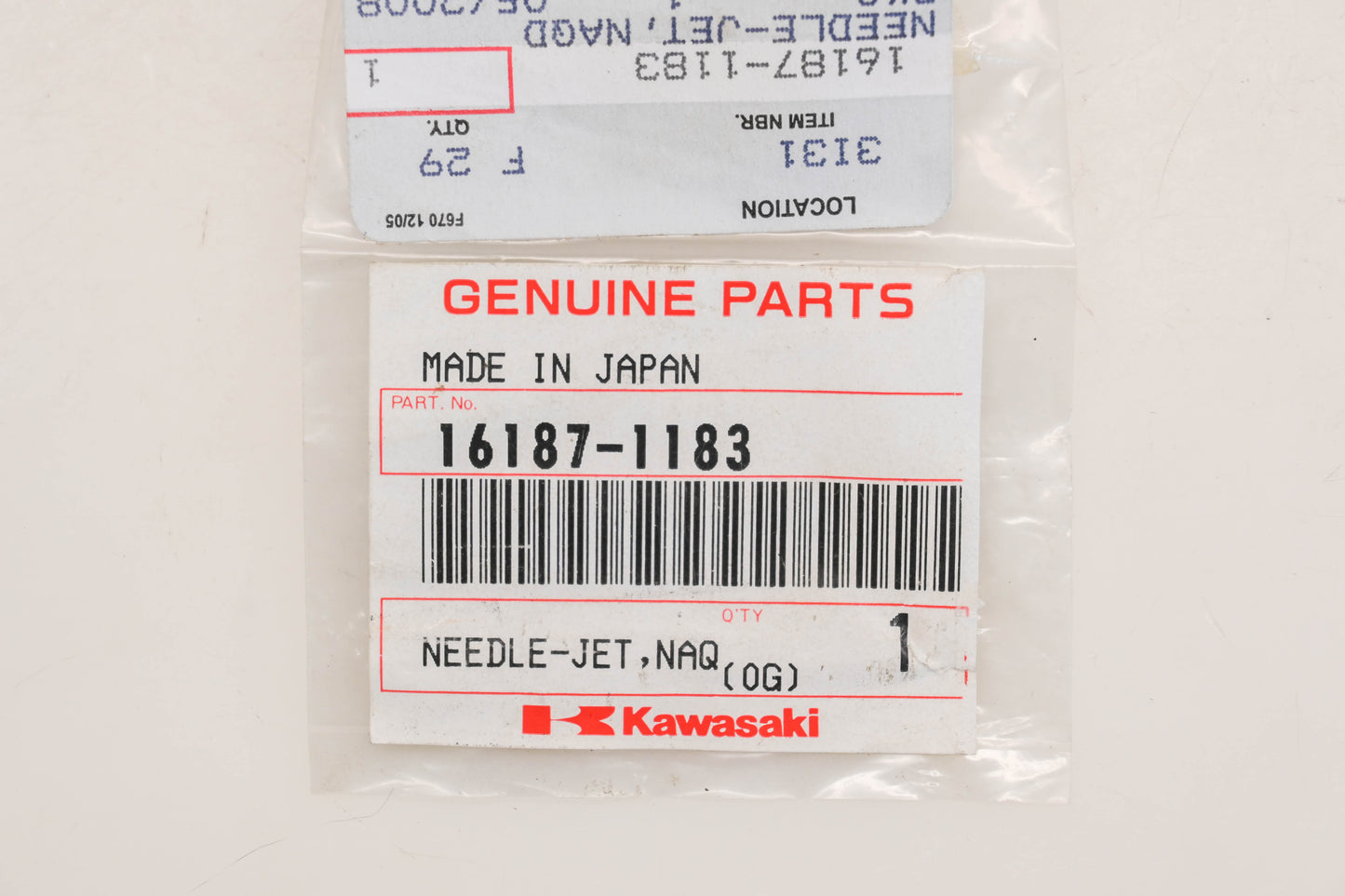 New OEM Kawasaki 16187-1183 Jet Needle NAQD Qty 1 NOS